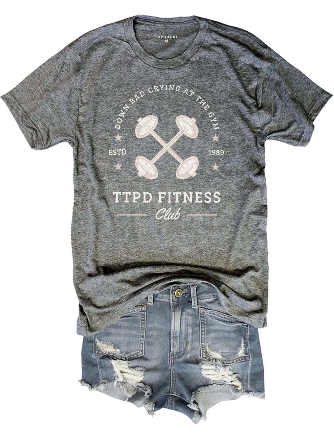 TTPD Fitness Club Down Bad Crying At The Gym Crop Top