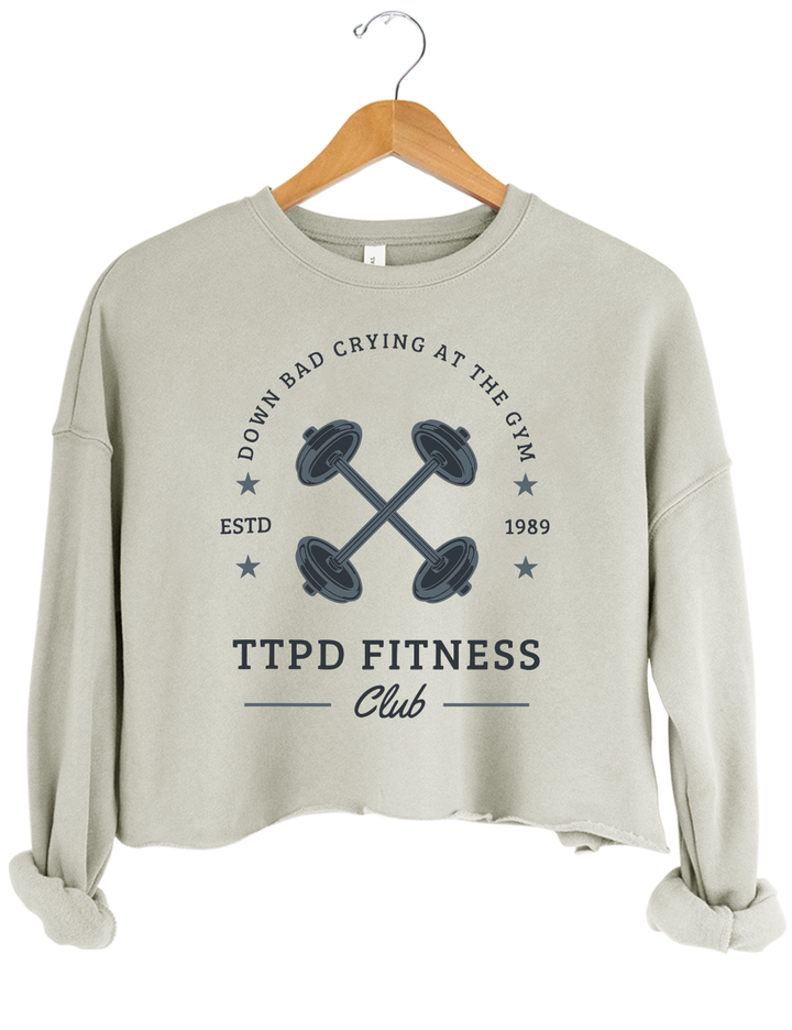 TTPD Fitness Club Down Bad Crying At The Gym Crop Top