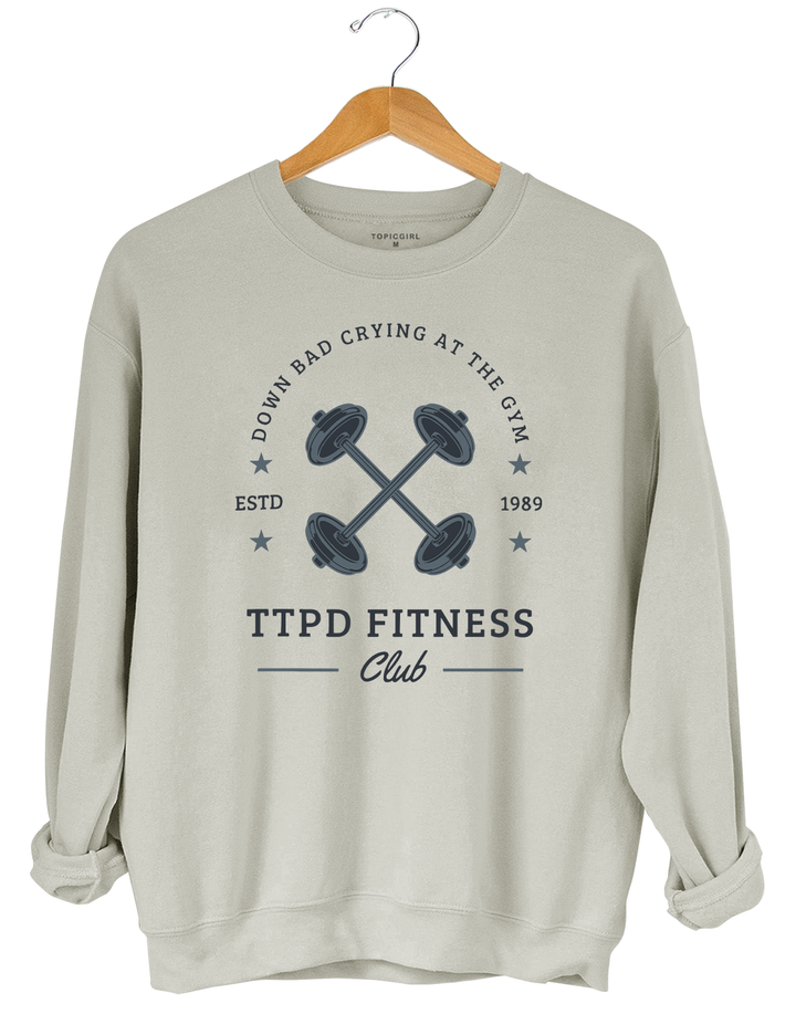 TTPD Fitness Club Down Bad Crying At The Gym Crop Top