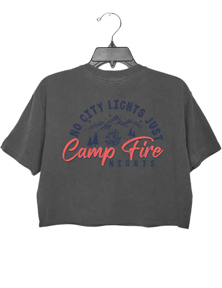 No City Lights Just Camp Fire Nights Crop Top