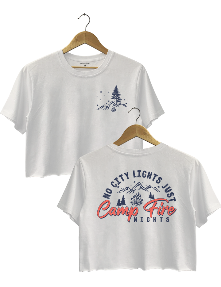 No City Lights Just Camp Fire Nights Crop Top