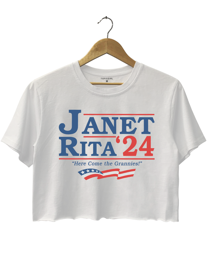 Janet And Rita 2024 Here Come The Grannies Crop Top