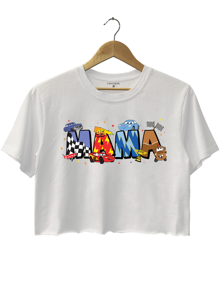 Mama Pixar Cars  Crop Top