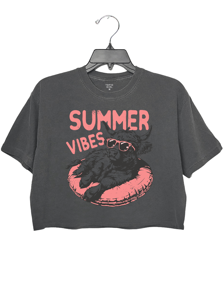 Summer Vibes Highland Cow Crop Top