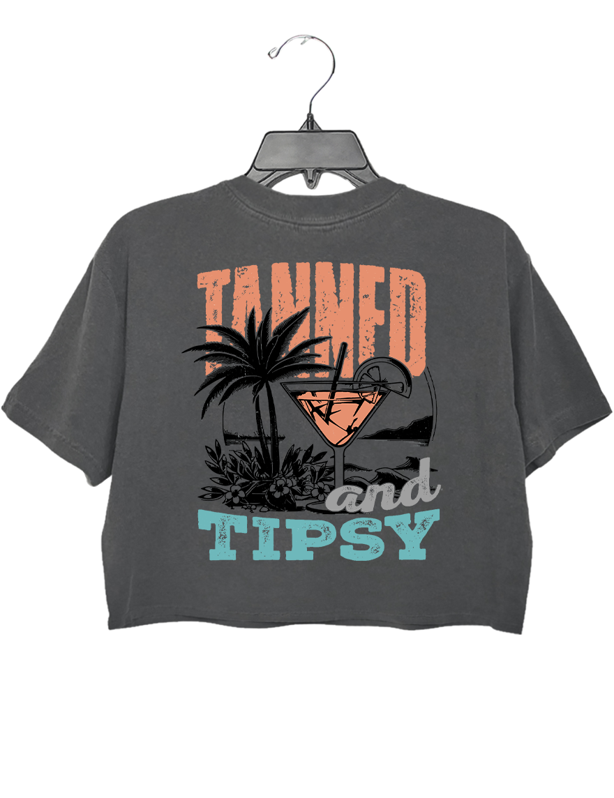 Tanned And Tipsy Beach Summer Crop Top