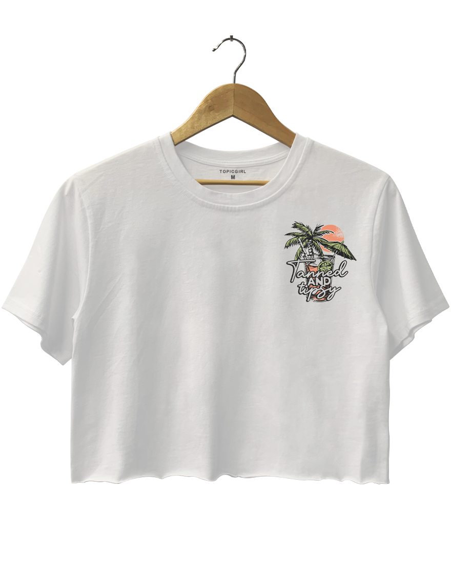 Tanned And Tipsy Beach Summer Crop Top