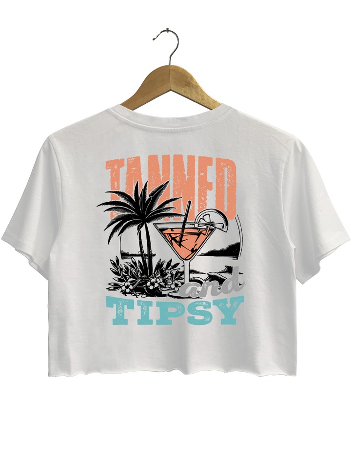 Tanned And Tipsy Beach Summer Crop Top