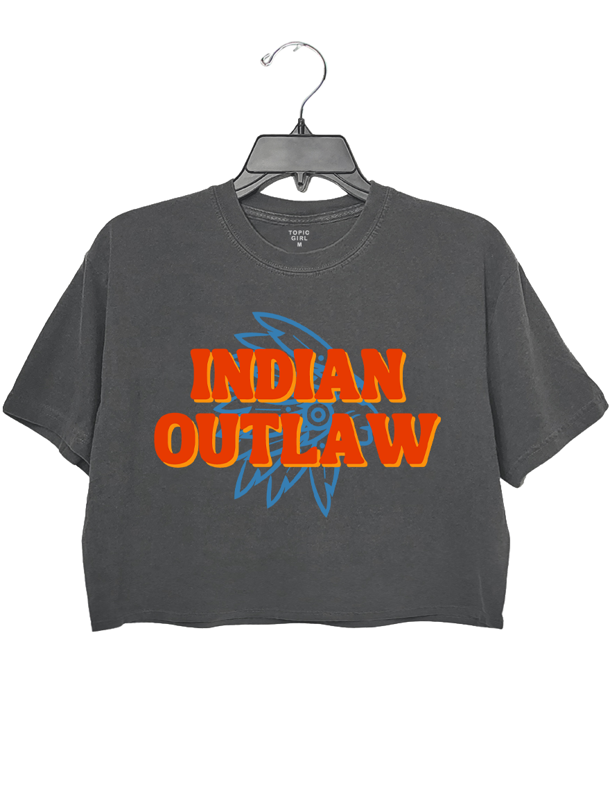 Indian Outlaw Half Cherokee And Hawk Tuah Crop Top