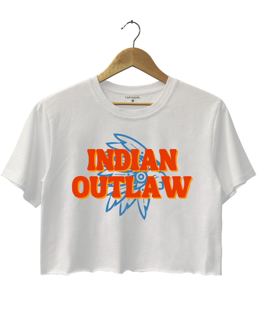 Indian Outlaw Half Cherokee And Hawk Tuah Crop Top