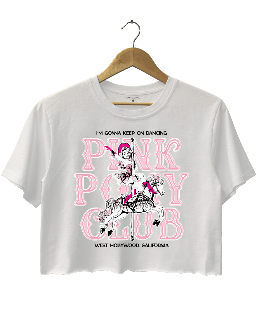 I'm Gonna Keep On Dancing Pink Pony Club Crop Top