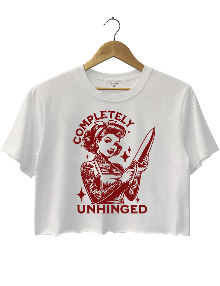 Completely Unhinged Tattoo Girl Crop Top