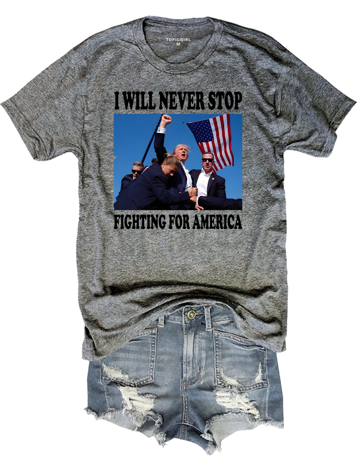 I Will Never Stop Fighting For America Trump Crop Top