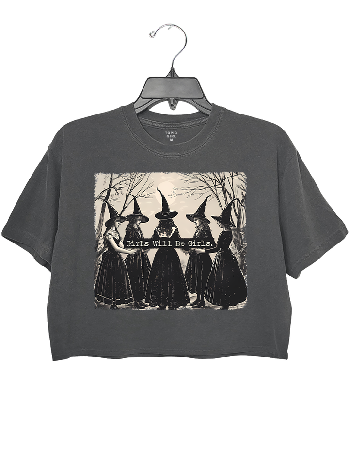 Girls Will Be Girls Witches Halloween Crop Top