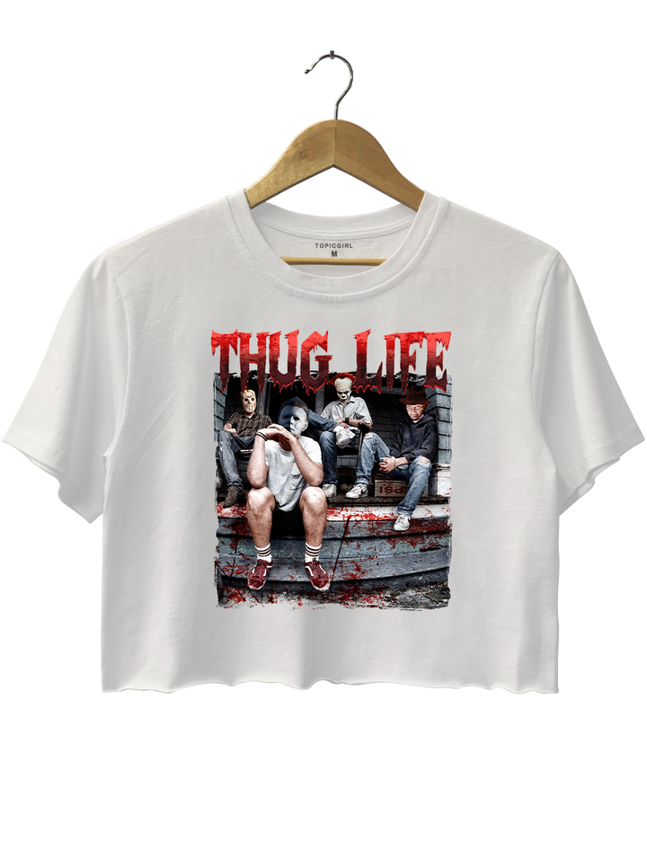 Thug Life Horror Movie Killers Crop Top