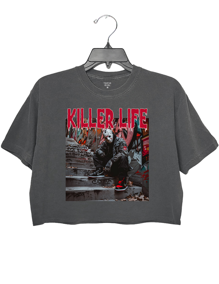 Jason Voorhees Killer Life Halloween Crop Top