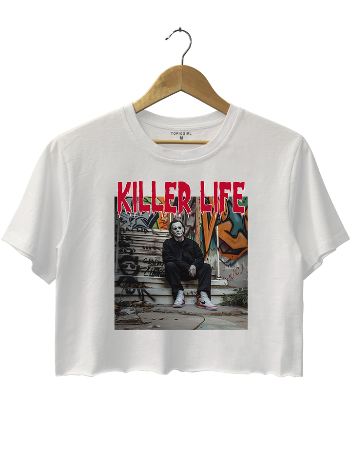 Michael Myers Killer Life Halloween Crop Top