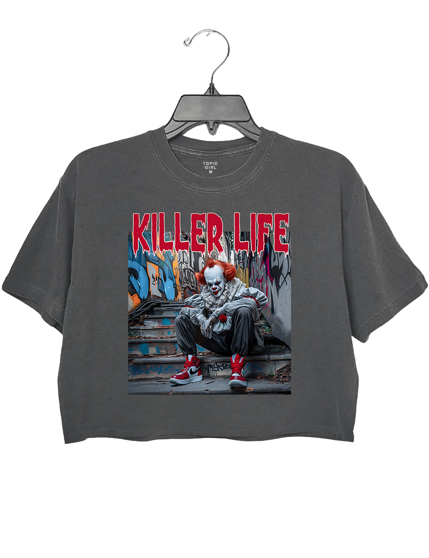 Scary Clown Killer Life Halloween Crop Top