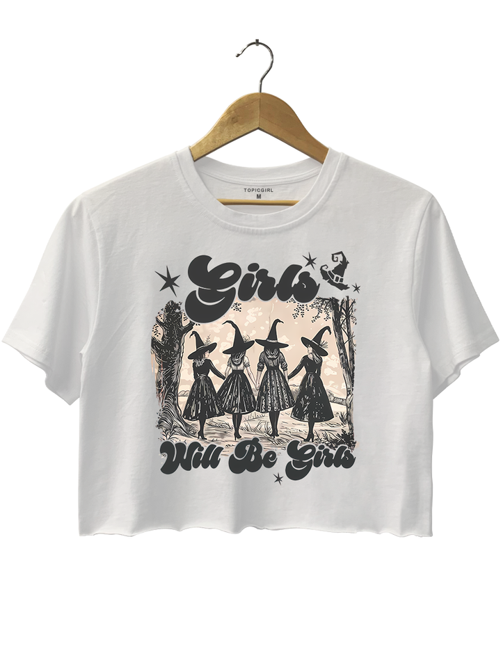 Vibes Girl Power Girls Will Be Girls Witchy Crop Top