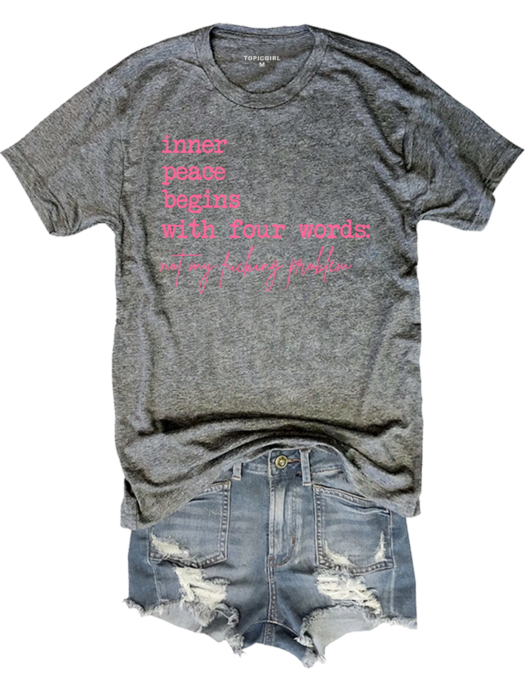 Inner Peace Begins With Four Words Crop Sweatshirt