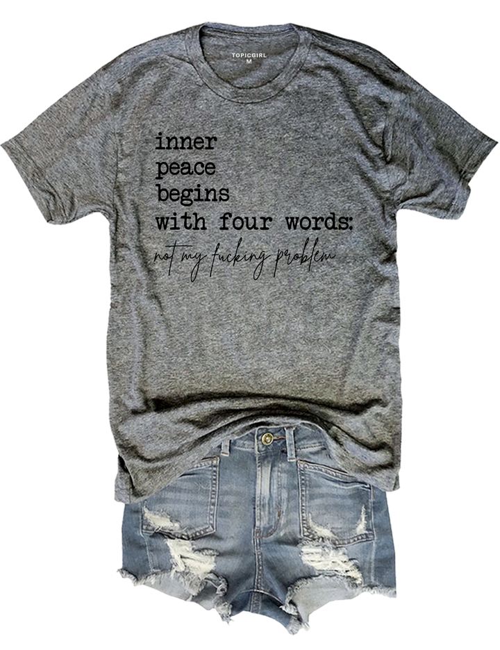 Inner Peace Begins With Four Words Crop Sweatshirt