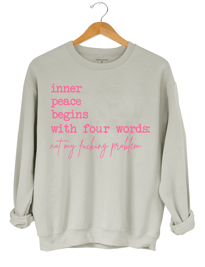 Inner Peace Begins With Four Words Crop Sweatshirt