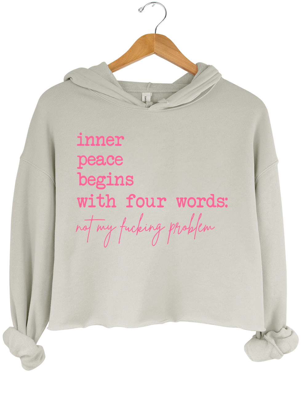 Inner Peace Begins With Four Words Crop Sweatshirt