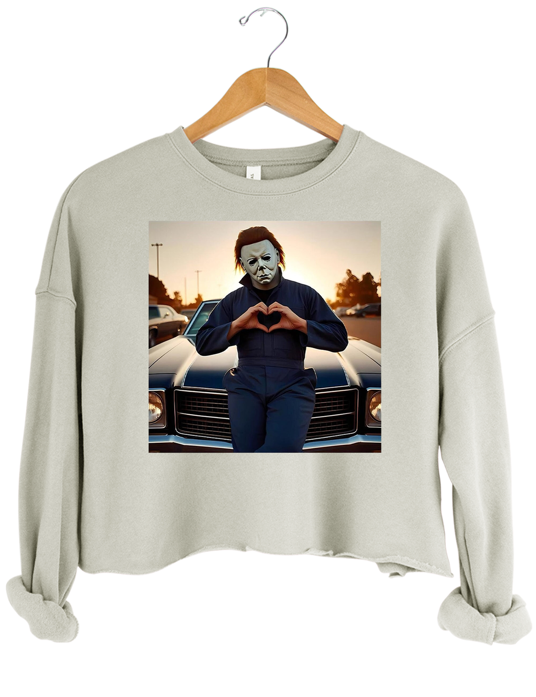 Michael Myers Halloween Heart Hands Crop Top