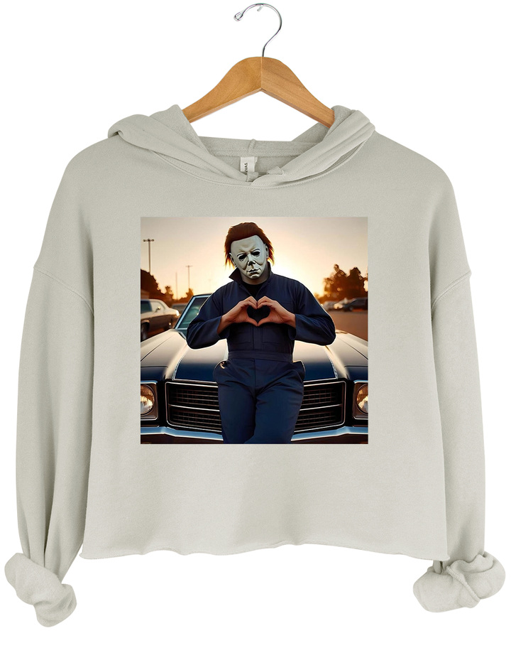 Michael Myers Halloween Heart Hands Crop Top