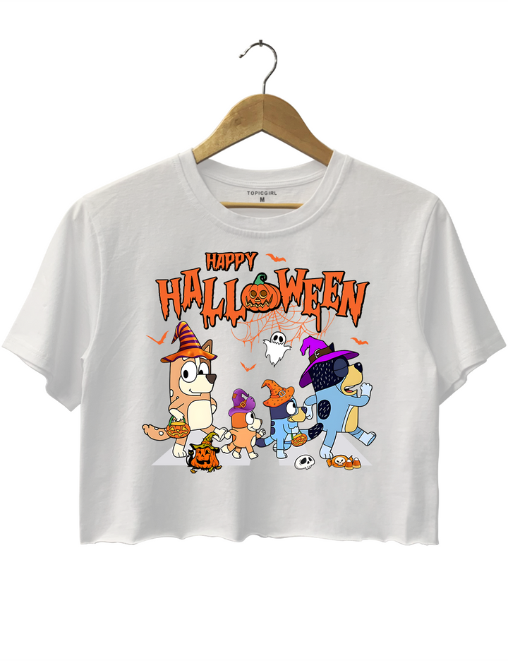 Happy Halloween Bluey Halloween Crop Top