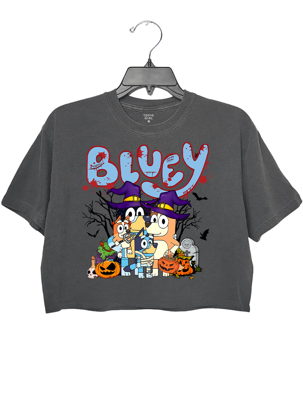 Horror Bluey Halloween Spooky Vibes Crop Top