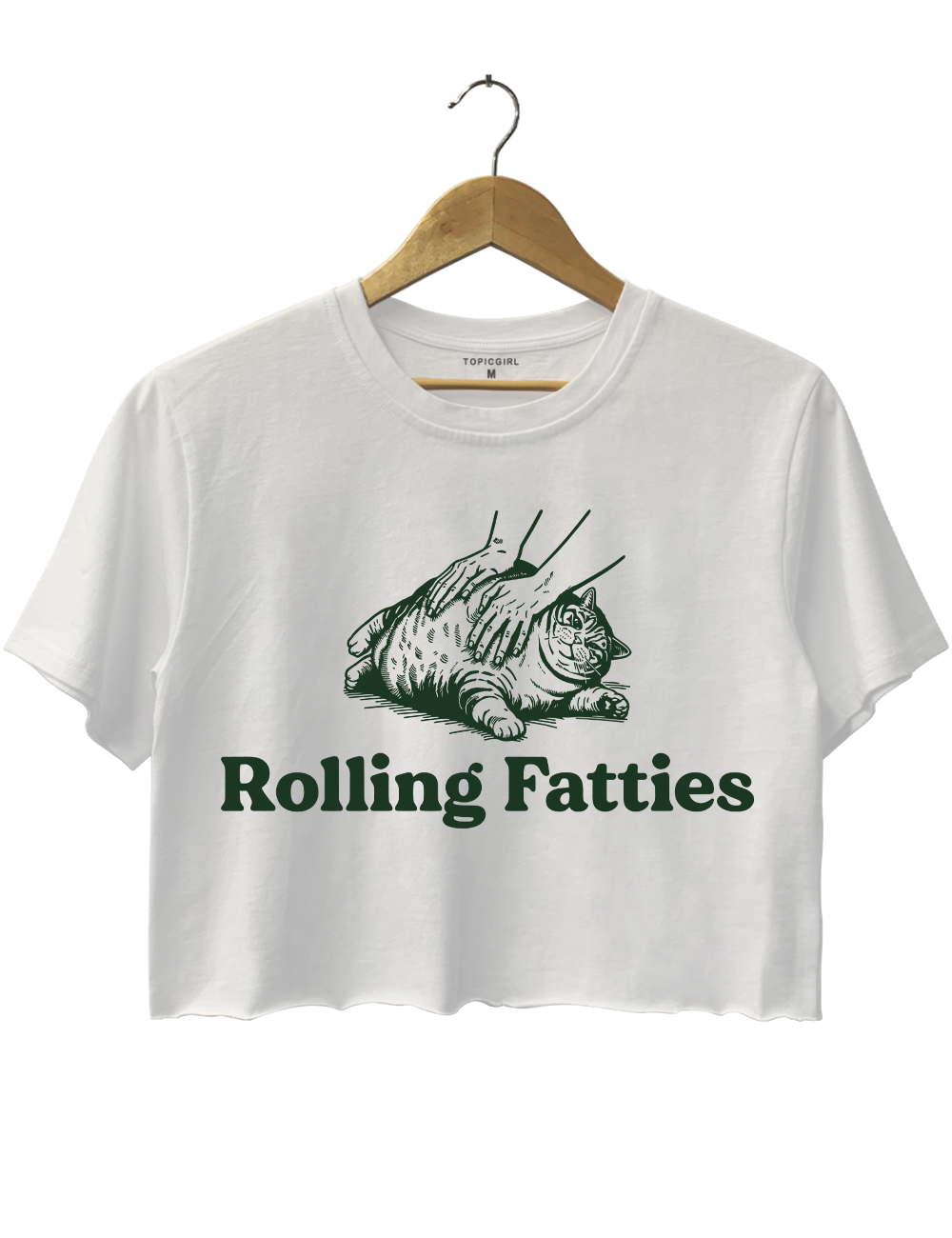 Cat Rolling Fatties Crop Top