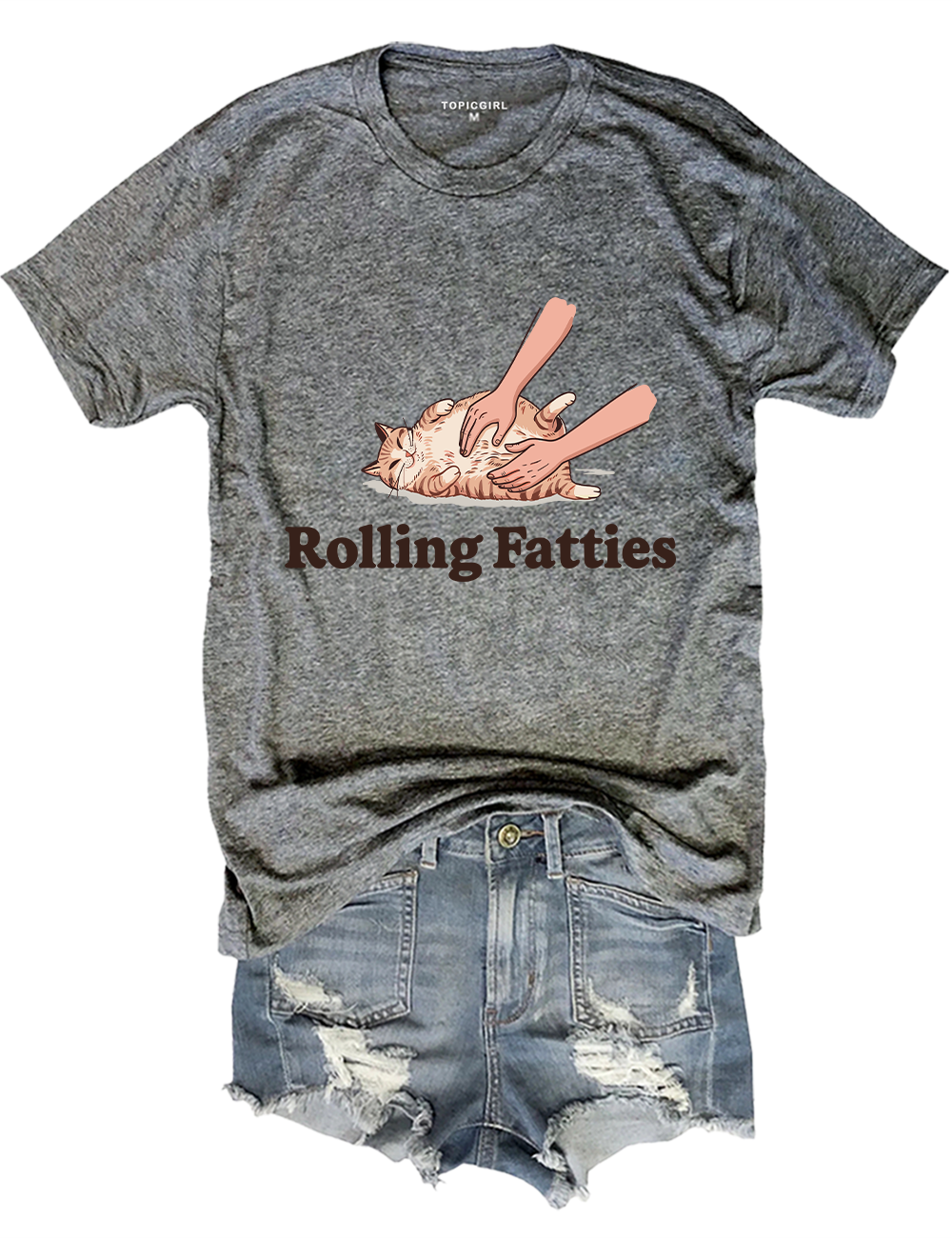 Rolling Fatties Cat Crop Top