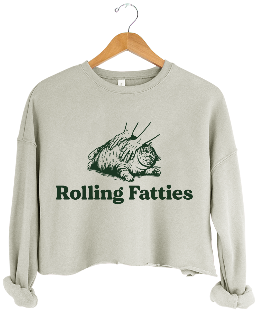 Cat Rolling Fatties Crop Top