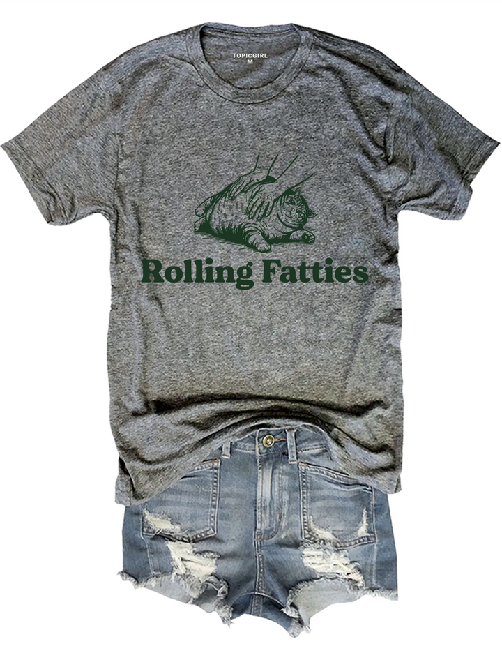 Cat Rolling Fatties Crop Top